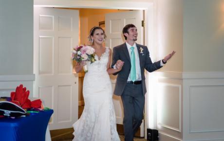 Wedding Grand Entrance at Abenaqui Country Club - Rye NH. Photo by Rick Bouthiette Photography