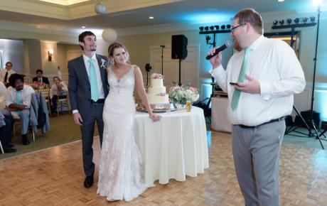Wedding toast at Abenaqui Country Club - Rye NH. Photo by Rick Bouthiette Photography