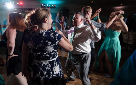 Wedding DJ has everyone Dancing at Abenaqui Country Club - Rye NH. Photo by Rick Bouthiette Photography